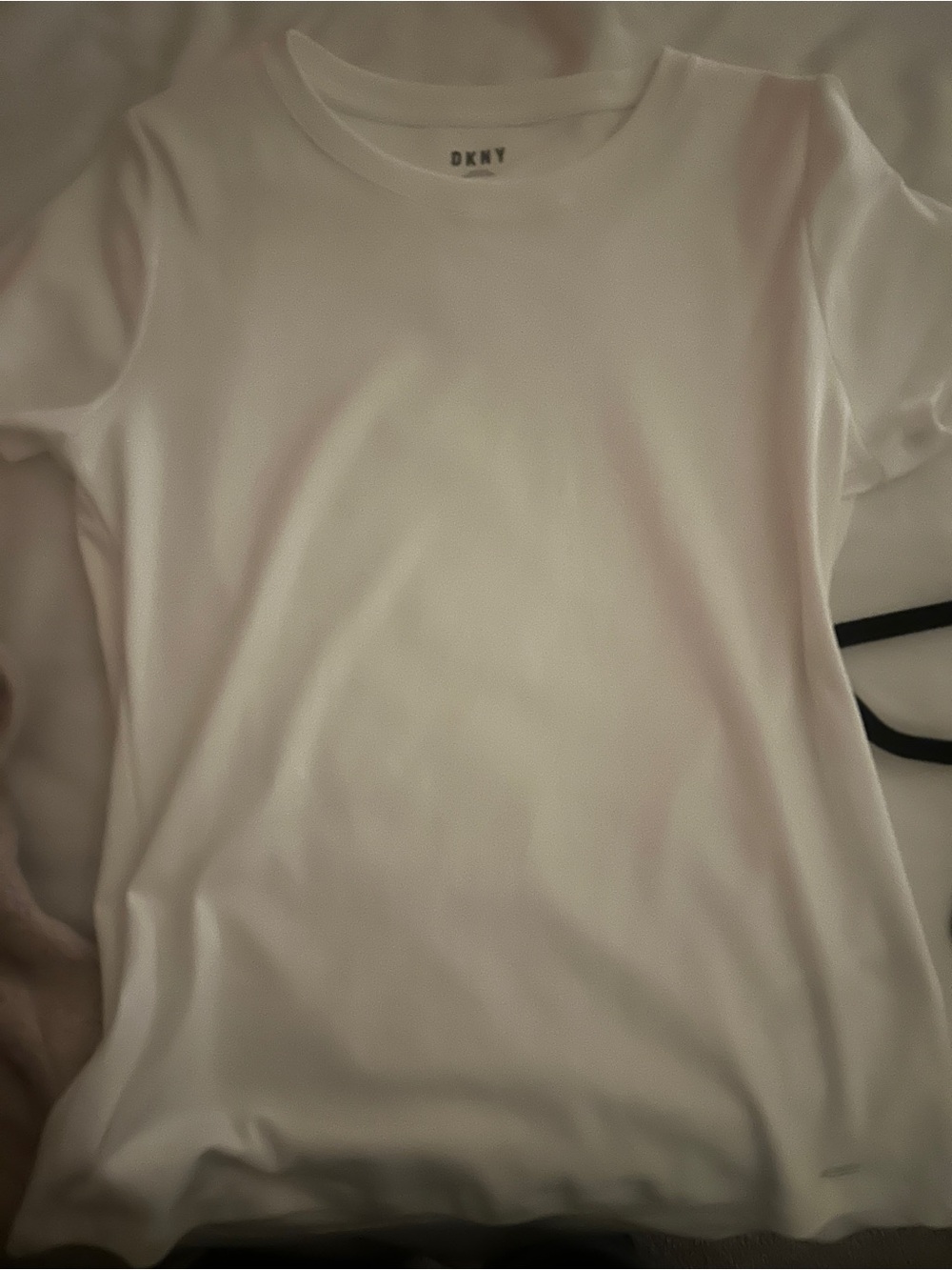 DKNY Soft White Logo Crewneck Tee NEW NEVER WORN